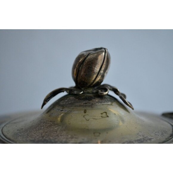 Antique Silver Tilting Tea Kettle with Warmer and Stand - Picture 5 of 16